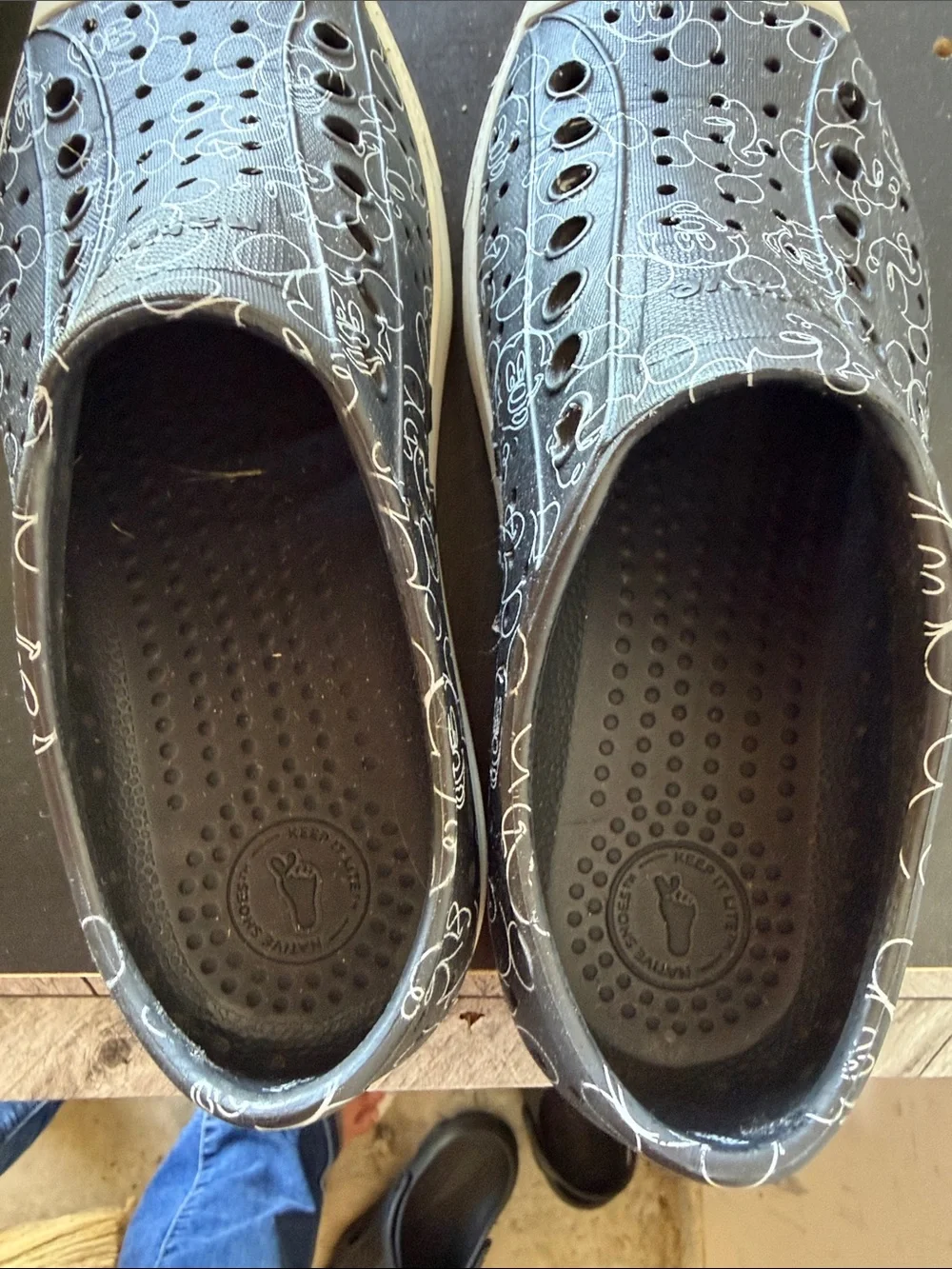 Native Kids Black Mickey Print Slip-On Water Shoes